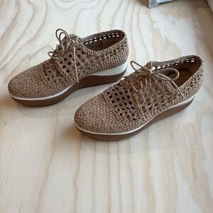 Donald Pliner Women's Shoes Sz 7.5 Rocker Bottom Cork Upper Memory Foam Oval Toe